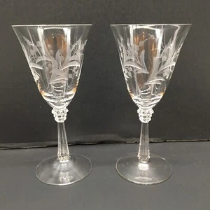 Lot Of 2 Cynthia by Fostoria Crystal Water / Wine Goblets 7.5” 1938-1965 HTF - Picture 1 of 5