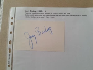 Joey Bishop American Comedian and Member of The "Rat Pack" Signed Card - Picture 1 of 1