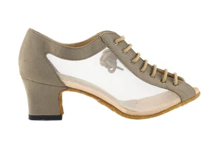 1643 Brown Nubuck Ballroom Swing Ballroom Latin Dance Shoes low heel 2 Size 9.5 - Picture 1 of 11