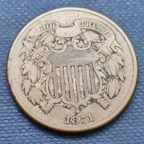 1871 Two Cent Piece 2c Better Grade VF - XF #40358 Cover