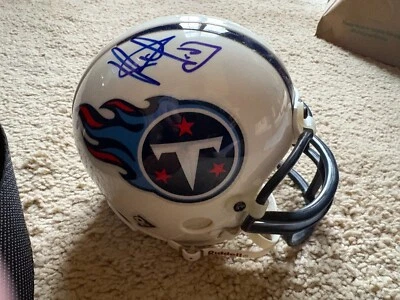 Minicasco de fútbol americano firmado autógrafo Vince Young Tennessee Titans TX Longhorns Foto 1 de 2