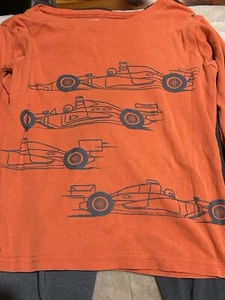 Carter's Sports Race Cars Orange & Gray Pajamas Shirt & Pants Set Boys Size 6 - Picture 1 of 1