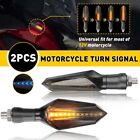 2Pcs Motorcycle Led Turn Signals Lamp Sequential Flowing Indicator Lights Amber