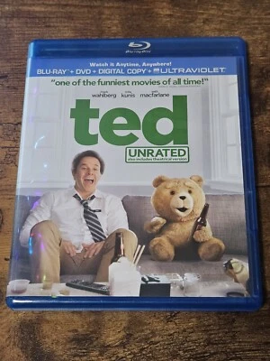 Ted (Two-Disc Combo Pack: Blu-ray + DVD) Unrated Comedy Mark Wahlberg Great Cond - Image 1 of 4