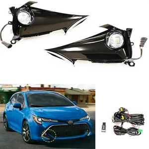 For 2019-2021 Toyota Corolla Hatchback Clear LED Fog Light w/ Bezel Switch Wire - Picture 1 of 12