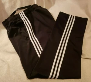 Adidas Athletic Pants Black 3 Stripes Mens Large 31"x31" with Pockets - Picture 1 of 7