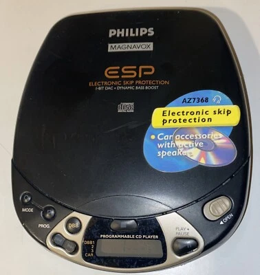 Reproductor de CD portátil Philips Magnavox ESP protección contra saltos probado Foto 1 de 4