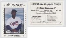 1990 Sport Pro Butte Copper Kings Jose Cardona #9