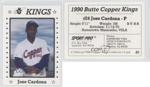 1990 Sport Pro Butte Copper Kings Jose Cardona #9