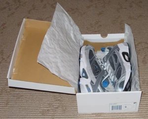 FILA Allona Men's Size 9 Silver, Charcoal with Blue Accent Sneakers! Used w/ Box - Picture 1 of 7