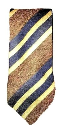 Mulberry Mens Brown Black Striped Made in USA Neck Tie Necktie New - Image 1 of 3