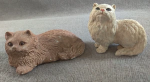 Lot of 2 Whiskers Martha Carey 1985 Sandra Brue Cat Loaf Figures Sculpture 1981 - Picture 1 of 22