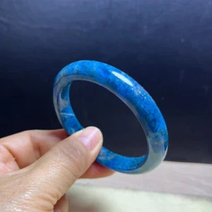 55mm Natural Gem quality Light Blue Apatite Crystal Bangle Bracelet Handmade - Picture 1 of 6