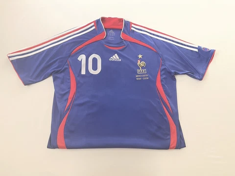 Rare! Zidane 2006 Adidas France Home Retro jersey: “MERCI ZIZOU 1994-2006” Large Cover