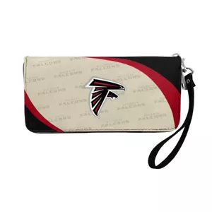 Billetera/cartera organizadora con cremallera curva de Atlanta Falcons NFL para mujer - Imagen 1 de 3