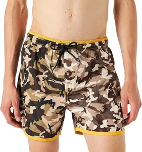 Diesel Hombres Traje de Baño Playa Secado Rápido Natación Tabla Pantalones Cortos - M - Marrón Camuflaje - Imagen 1 de 3