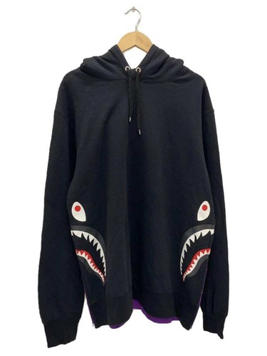 A BATHING APE (BAPE) Felpa con cappuccio APE DA BAGNO cotone nera usata