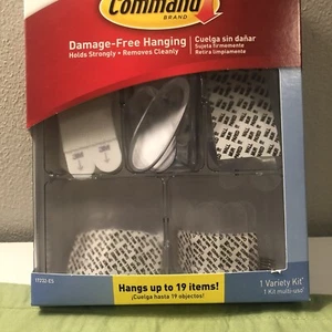 3M Comman Damage-Free Clear Variety Hanging Hooks Kit/Hangs 19 pcs - Picture 1 of 5
