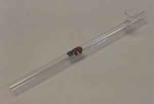 CLEAR GLASS STRAIGHT ROUND STEAMROLLER 10" TOBACCO SMOKING HAND PIPE .5"M - Picture 1 of 5