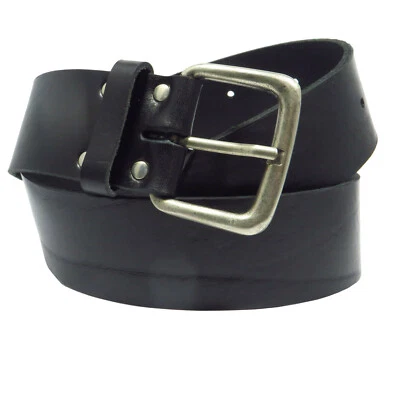 Übergröße Überlänge Ledergürtel 5 cm breit schwarz Rindsleder - Bild 1 von 4