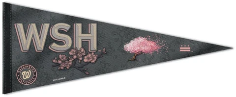 Washington Nationals CHERRY BLOSSOMS MLB City Connect Premium Felt PENNANT Cover
