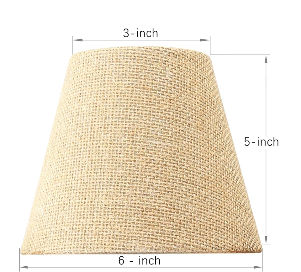 Set of 10 Rustic Burlap Chandelier Empire Lamp Shades~Beige~Clip on Bulb 3x6x5" - Image 1 of 2