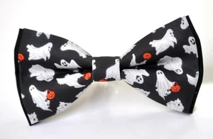 Pajarita blanca fantasma y calabaza Halloween NEGRA para hombre/jóvenes/niño - Imagen 1 de 4