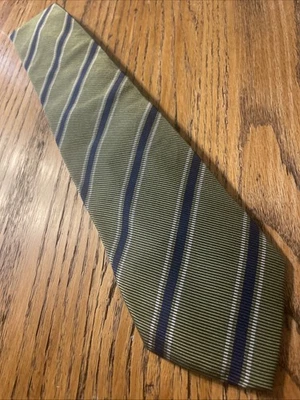 Corbata Luciano Barbera Brillante Gruesa Seda y Algodón Rayas Usada en Excelente Condición Hecha en Italia Foto 1 de 4