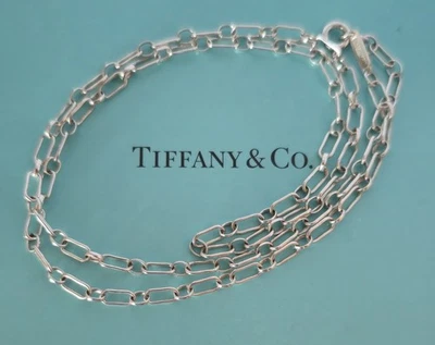 Collar de 16 pulgadas con clip de papel de plata de ley Tiffany & Co eslabones ovalados Foto 1 de 4