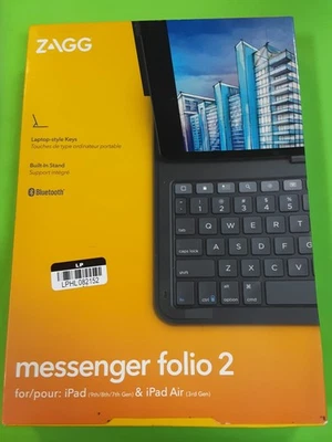 ZAGG Messenger Folio 2 Keyboard Case for iPad 7/8/9th Gen & iPad/Air 3 Open-Box - Image 1 of 2