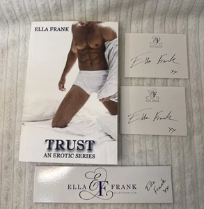 Ella Frank signiert OOP Erstausgabe Trust Taschenbuch & signierte Lesezeichen Exlibris - Bild 1 von 14