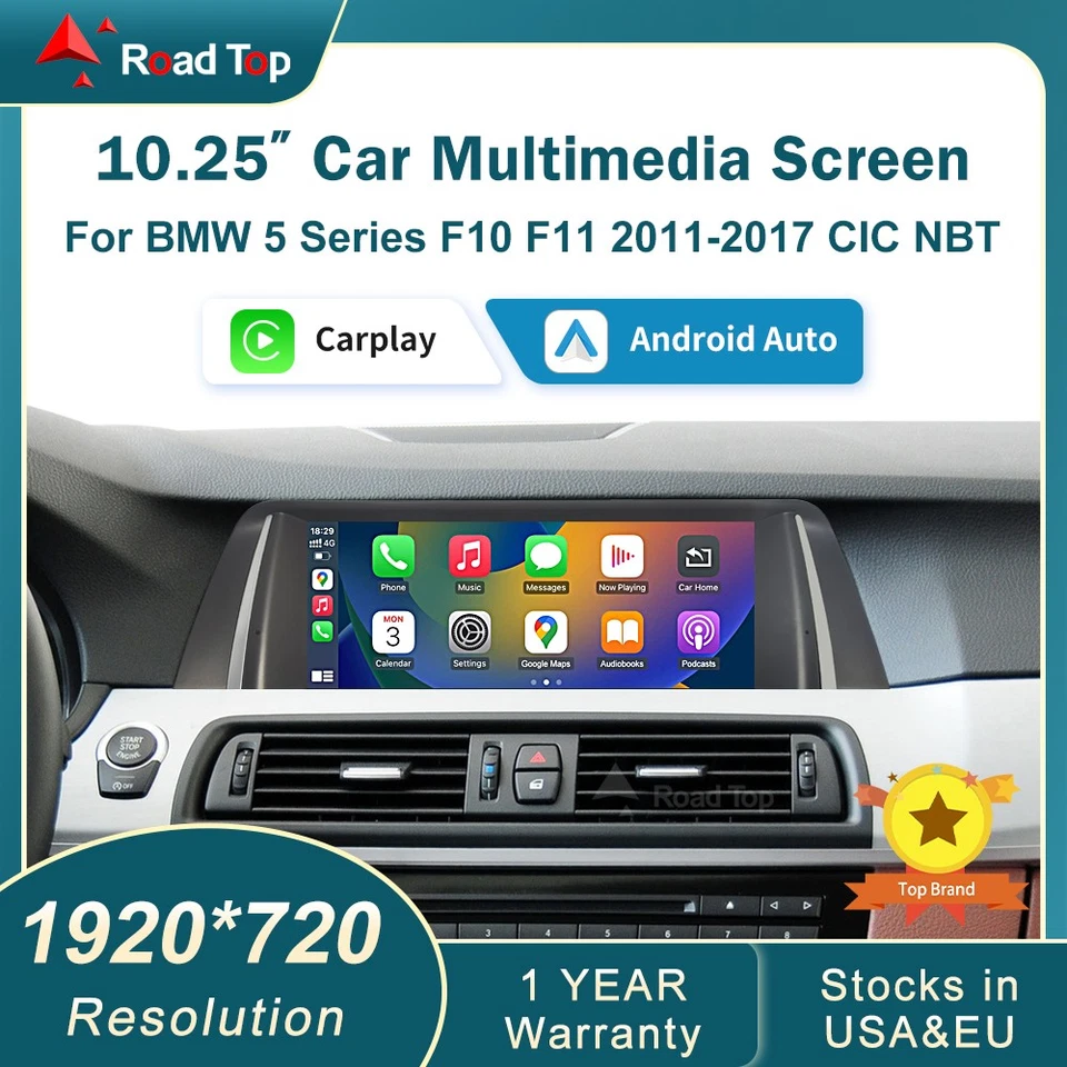 10.25"CarPlay Android Auto Multimedia Touch Screen Car For BMW 5 Series F10 F11 - Bild 1 von 4
