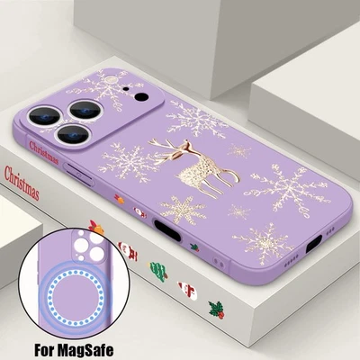 Christmas TPU Magnetic Case For iPhone 16 17 Pro Max Air 15 14 13 12 11 Cover - Image 1 of 4