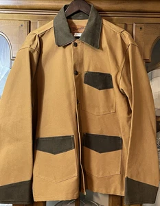 De Colección Wrangler Chore Chaqueta de Granero Para Hombre Med Marrón Lona Pana Vaquero Rancho Granja - Imagen 1 de 21