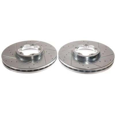 Par de rotores ranurados perforados delanteros PowerStop Evolution para Ford Transit-150 Foto 1 de 3