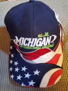 Michigan International Speedway Patriotic Fflag Adjustable Hat -New W/Tags - Picture 1 of 7
