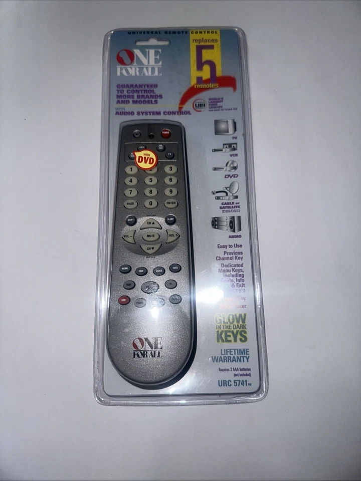 One-For-All URC-5741w Universal Remote Control w/ Audio System Control - Image 1 of 4
