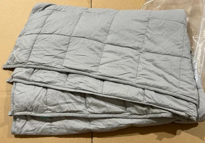 Weighted Idea QUEEN 60 X 80 size 20lbs Premium Weighted Cotton Blanket - Grey LN - Image 1 of 4