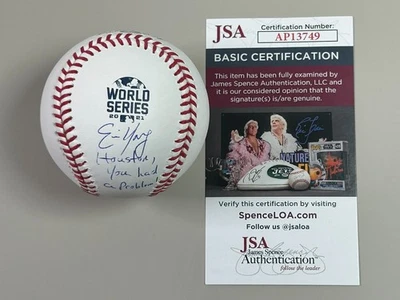 Eric Young Firmado Serie Mundial 2021 Béisbol Certificado de Autenticidad JSA Houston Tuviste un Problema Foto 1 de 4