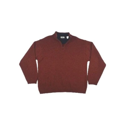 Vintage REI Men's Burgundy 1/4 Zip Virgin Wool Pullover Sweater Size XL   - Image 1 of 4