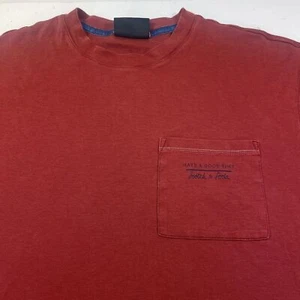 SCOTCH & SODA Have a good time Pocket TEE T SHIRT Sz Mens L Brick Red - Picture 1 of 4