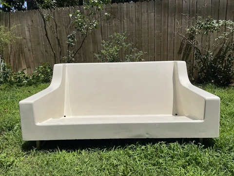 Mid Century 1960s White Fiberglass Mod Space Age Sofa Couch By Homecrest Cover