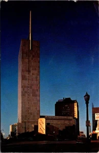 REPUBLIC BANK Dallas, Texas TX twilight view c1965 Postcard - Picture 1 of 2