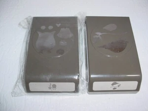 2 PERFORADORAS ESTAMPADAS, BÚHO EXTRA GRANDE (NUEVO) Y HOJA/RAMA DE PÁJARO - Imagen 1 de 3