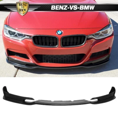 Fits 12-18 BMW F30 3-Series M-Tech M Sport E Style Front Bumper Spoiler Lip PU - Image 1 of 4