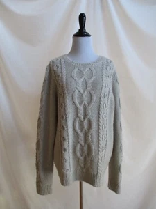 Gap Size XL Cable Knit Crew Neck Sweater Grey With Silver Sparkle - Picture 1 of 7