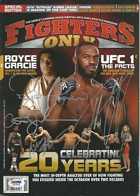 Royce Gracie Tito Ortiz Ken Shamrock + Signed Fighters Only Magazine PSA/DNA UFC - Image 1 of 4