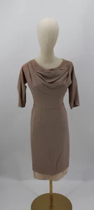 Vintage Dorothy O'Hara California Dress Womens Small Brown Evening Wear 1960s - Picture 1 of 19
