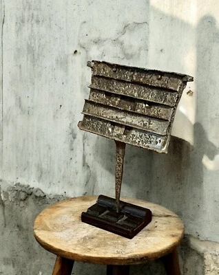 Antique or "Medieval" Iron Horse Brush w/Stand from England - Image 1 of 4