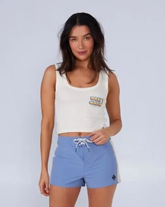 Nueva camiseta sin mangas para mujer Salada Crew verano talla pequeña hueso - Imagen 1 de 1
